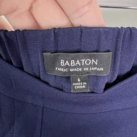 Aritzia Babaton Harvey Navy Blue Pleated Crepe Jogger Pant - Picture 7 of 8